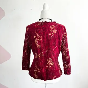 Vintage Y2k 90s Lace Top 2000s Ruffles Romantic Victorian Coquette‎ Large thumbnail 3