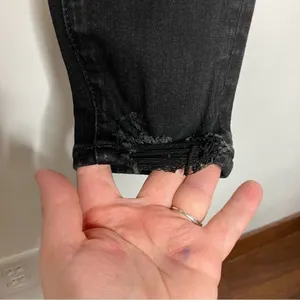 Curvy hi-rise‎ Jeggings crop black button fly distressed size 0 thumbnail 8
