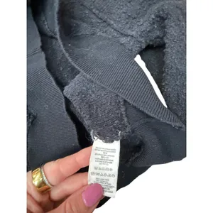 Free People Black Boucle V-Neck Balloon Raglan Sleeve Textured Sweater XS thumbnail 4