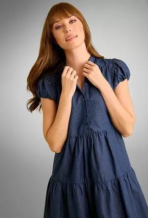 Denim Babydoll Dress London Times thumbnail 3