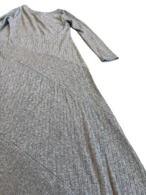 Soft Surroundings Beige Ribbed Knit Sweater Dress Long Sleeve Midi Medium Womens thumbnail 3