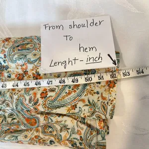 Listicle Size-M-L Maxi Dress Paisley Smocked Tiered Cream Cotton thumbnail 7