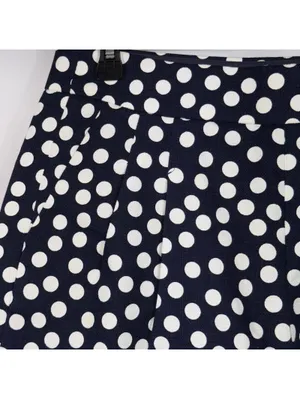 J.Crew Navy Blue White Polka Dot Pleated Shorts Women’s Size 6 thumbnail 2