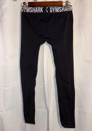 Gymshark Fit Leggings Black Women Size Small Athletic Wear Logo Waist Band thumbnail 2