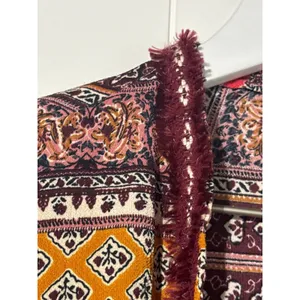Altar'd State Fringe Kimono Cardigan Women's M/L Boho Patchwork Open Front thumbnail 3