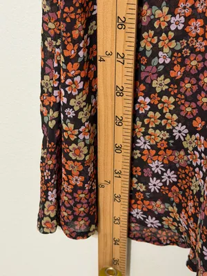 Free People Bonnie Mini Dress Size Large Floral Boho Dusk Combo thumbnail 9