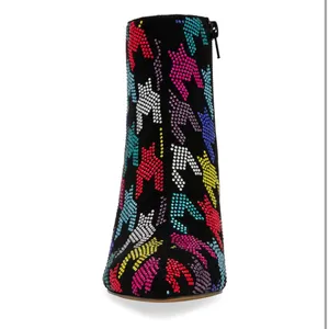 Betsey Johnson Marrina Sequence Houndstooth‎ Print ankle boots Bootie size 5 thumbnail 2