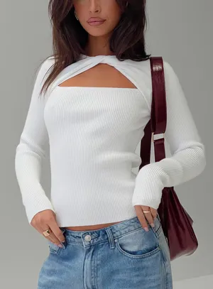 Princess Polly Malgit Long Sleeve Top White thumbnail 1