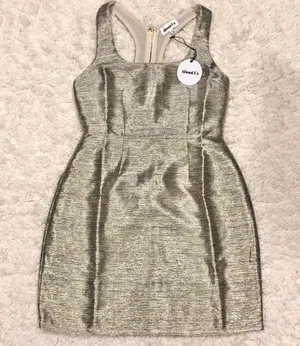 Kenny Gold Metallic Tweed Mini Dress S thumbnail 3