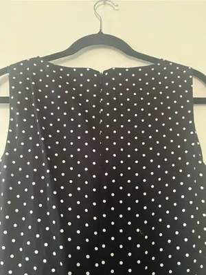 Grace Karin Black White Polka Dot Fit & Flare Midi Dress Medium Office Work Modest Church thumbnail 7