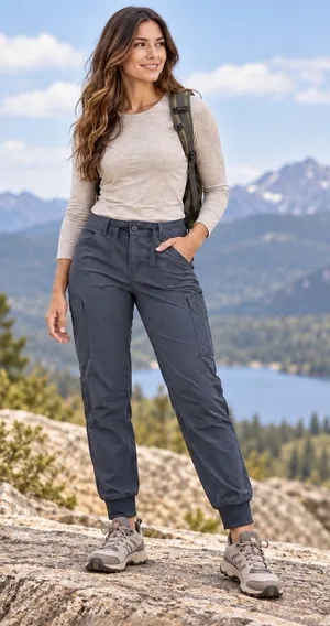 prAna Halle Jogger II Women's Size 8 Regular Gray ReZion Hiking Cargo Pants thumbnail 1