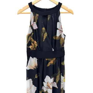 Joseph Ribkoff Floral Halter Maxi Dress Black Off White Womens 8 NEW Guest‎ thumbnail 3