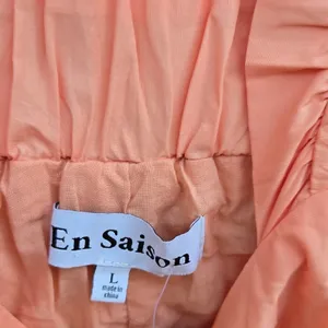 En Saison Peach Ruffle Midi Dress Orange Size L thumbnail 2