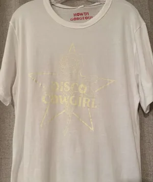 Disco Cowgirl White Cowgirl Tee | L thumbnail 5