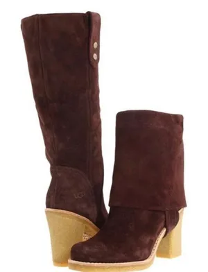 UGG Women's Josie Brown Suede Convertible Heel Boots in Size 5 thumbnail 1