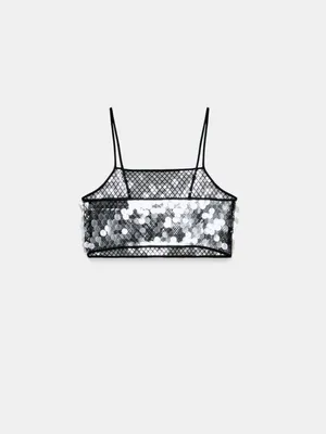 Zara sequin crop top. M thumbnail 4