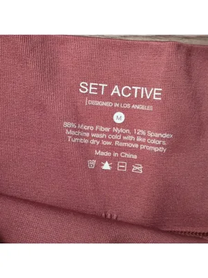 Set Active Mauve Seamless Ribbed Leggings Size Medium thumbnail 3