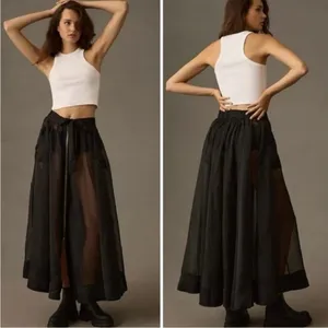 Anthropologie Sheer Parachute Maxi Skirt Size 6 | NWT thumbnail 2