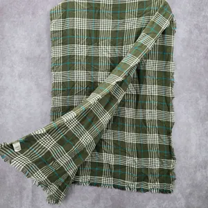 Cato Green Plaid Tartan Long Wrap‎ Hijab Fringe Dupatta Shawl Scarves Scarf thumbnail 5