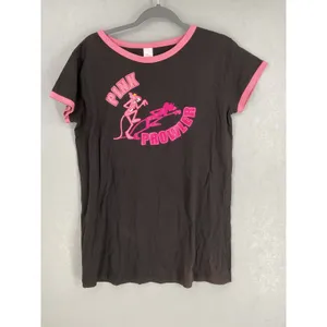 Pink Panther Womens Ringer T-Shirt Black Pink Prowler Graphic OSFM thumbnail 2