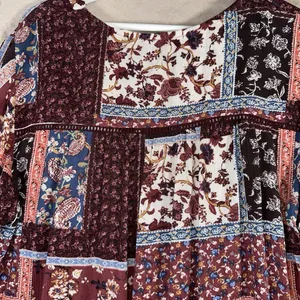 Kate‎ And Sam Womens V Neck Floral Boho Whimsy Tunic Holiday 3/4 Sleeve Top Sz M thumbnail 5