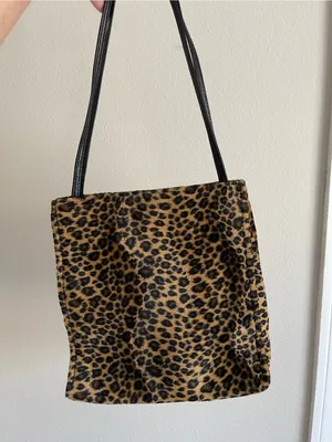 New York & Company Leopard Print Tote with Black Straps thumbnail 5