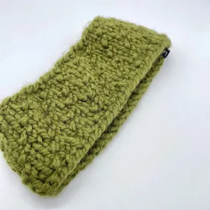 WW Knits Olive Green Chunky Hand Knit Wool Headband Ear Warmer One Size thumbnail 6
