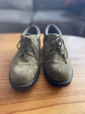 Green Suede Vintage Style Oxfords Size 8.5 thumbnail 2