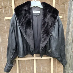 VTG Michael Joseph 🇺🇸 Made Fur&Leather Jacket, M Black Size M thumbnail 1