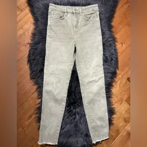 FREE PEOPLE We the Free High-Waisted Skinny Jeans Olive Green Size 29 thumbnail 2