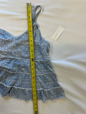 American Eagle Outfitters Blue Printed Spaghetti Strap Peplum Camisole thumbnail 6