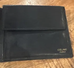 Authentic Celine‎ Vintage Navy Leather Wallet Clutch Gold Hardware Paris thumbnail 1