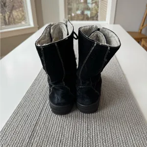 Vintage SO Black Suede Leather Sherpa Lined Winter Snow Boots Size 8M thumbnail 5