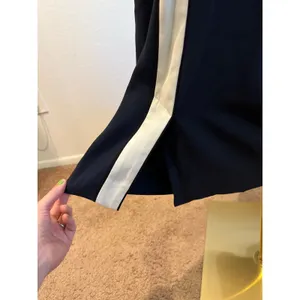 Banana Republic Blue White Athletic Stripe High Rise Wide Leg Dress Pants Size 8 thumbnail 3