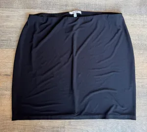 Sympli Black Jersey Knit‎ Mini Skirt Womens Size 16 Made in Canada Stretch Basic thumbnail 1