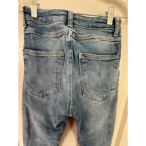 Zara High Waisted Skinny Washed Out Frayed Edges Denim Jeans Women's Sz 2 thumbnail 4