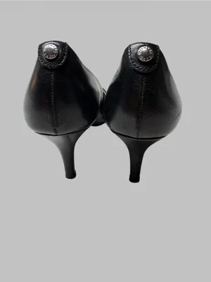 Michael Kors Black Pointed-Toe Leather Pumps thumbnail 7