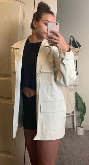 LIONESS White Faux Leather Jacket thumbnail 1