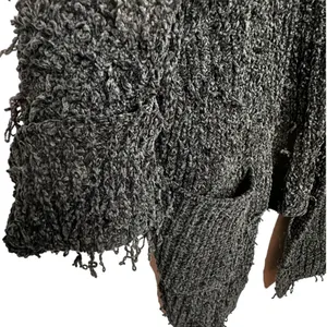 Thick‎ Black Cardigan Sweater thumbnail 3