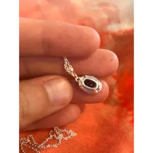 Necklace c15 19 inch dark blue silver plated thumbnail 5