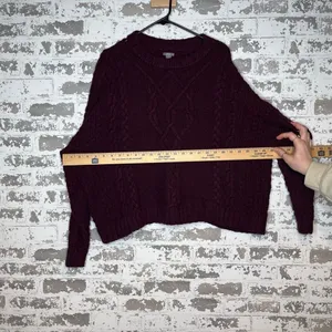 Aerie | women purple cropped knitted sweater thumbnail 4