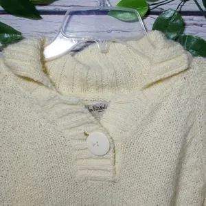 Diane Von Furstenberg high collar cream knit sweater Medium thumbnail 3