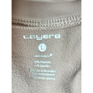 Layer 8 Pink Quarter Zip Athletic Pullover Large Activewear Top thumbnail 6
