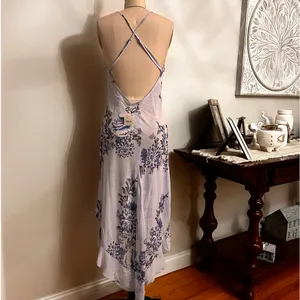Free People Blue Getting Out Midi Slip Dress Size Medium thumbnail 8
