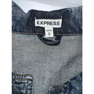 Vintage 90s Style Express Denim Blue Jean Jacket Sleeveless Vest, M thumbnail 4