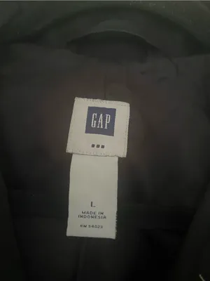 Vintage Y2K Gap Black 100% Cotton Trench Coat Large Button Up Minimalist Outdoor thumbnail 2