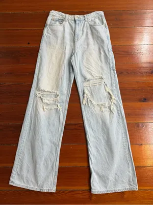 We The Free Tinsley Baggy High Rise Straight Distressed Jeans Sz 28 🧡🍄 thumbnail 5