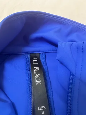 LJ Black Womens Activewear Track Jacket Blue Full Zip Pockets Stretch thumbnail 7