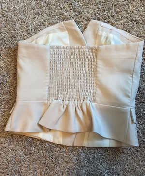 Strapless button up top Tan thumbnail 2