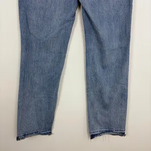 Madewell Mid-Rise 90s Straight Leg Jeans Blue Denim Released Hem‎ Boho Size 27 thumbnail 8